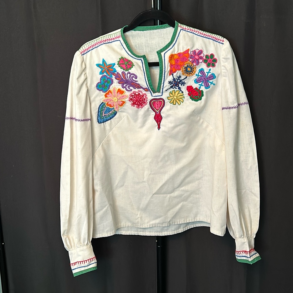 Stunning, one oof a kind vintage handmade dress shirt.